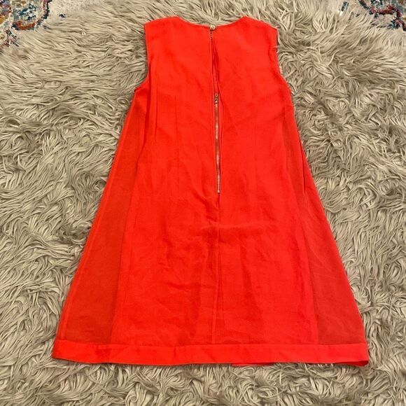 Ted Baker Josa Red Orange Tunic Shift Dress with a Chiffon Outer Layer size 2 - Picture 10 of 11